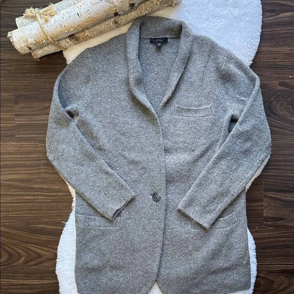 J.Crew Cocoon Sweater Blazer Grey BA551 size XXS